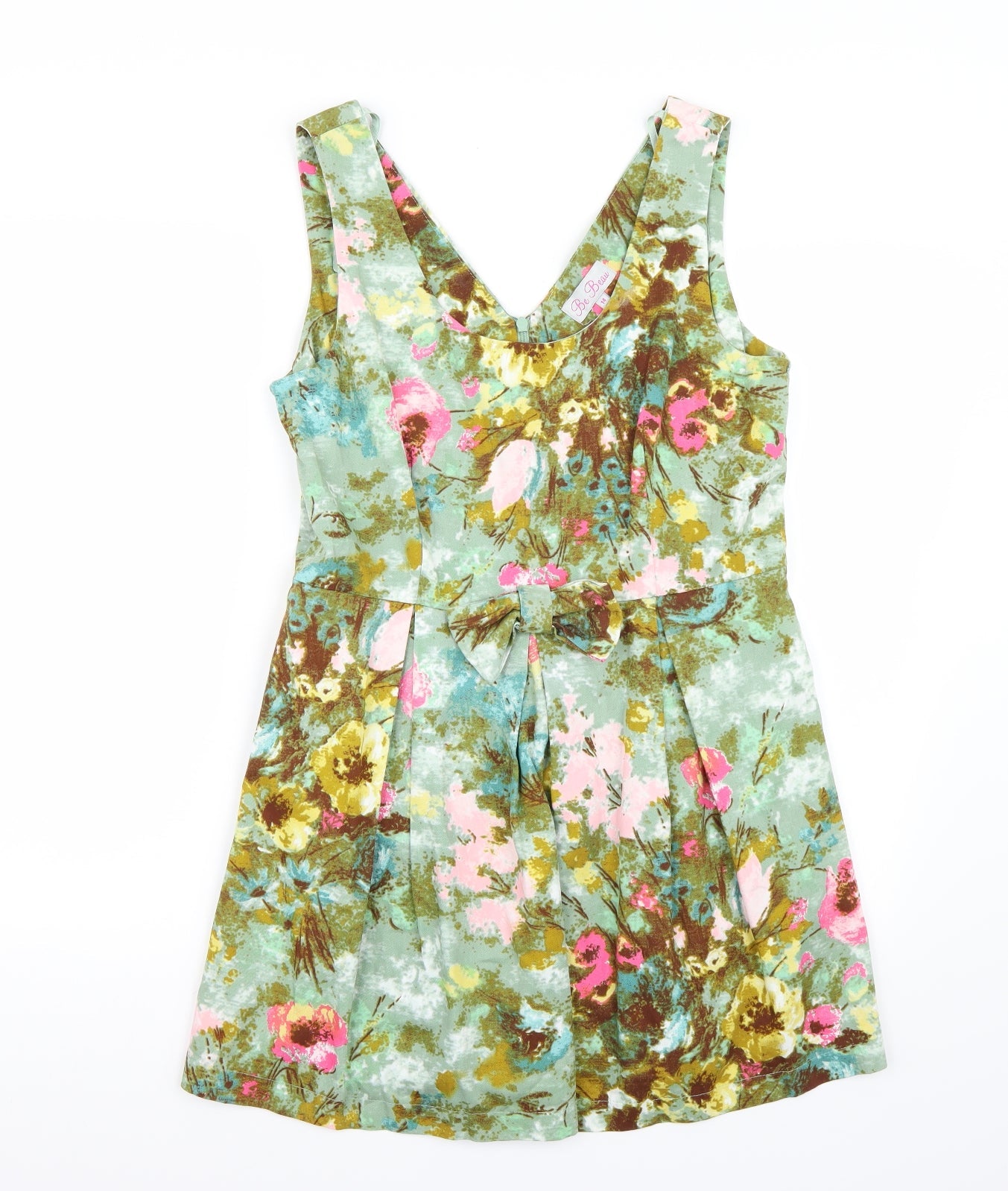 Be beau Womens Multicoloured Floral Rayon A-Line  Size 14  - l