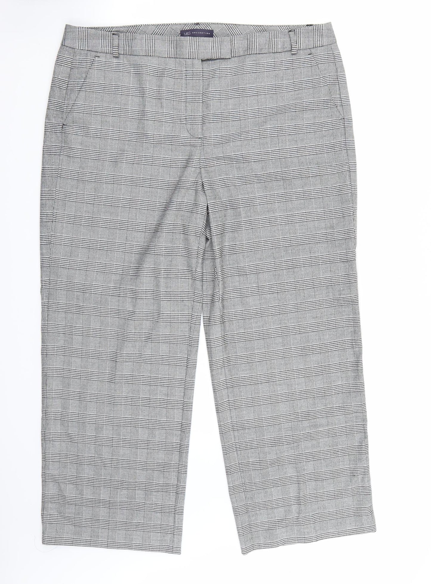 Womens UK Size 18 Marks and Spencer Regular Fit  White Trousers