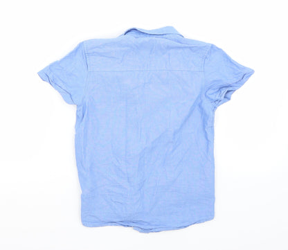 Rebel Boys Blue  Rayon Basic Button-Up Size 7-8 Years