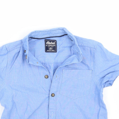 Rebel Boys Blue  Rayon Basic Button-Up Size 7-8 Years