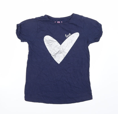 Young Dimension Girls Blue  Rayon Basic T-Shirt Size 12 Years