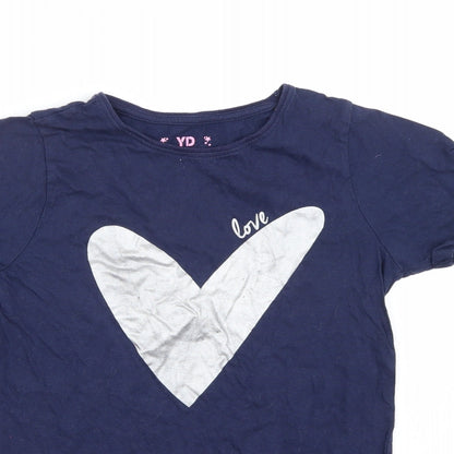 Young Dimension Girls Blue  Rayon Basic T-Shirt Size 12 Years