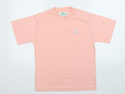 Womens UK Size M DASH Pink Basic T-Shirt