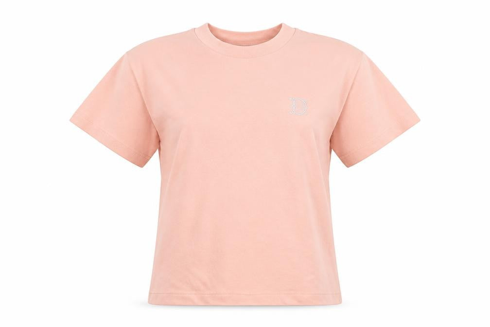 Womens UK Size M DASH Pink Basic T-Shirt