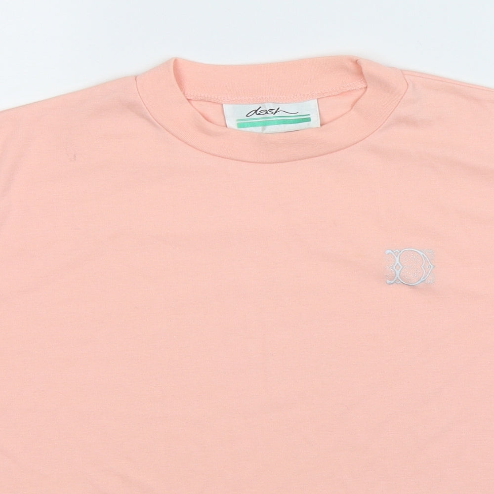 Womens UK Size M DASH Pink Basic T-Shirt