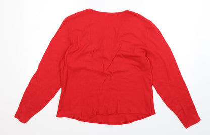 Womens UK Size M Preworn Red Basic T-Shirt