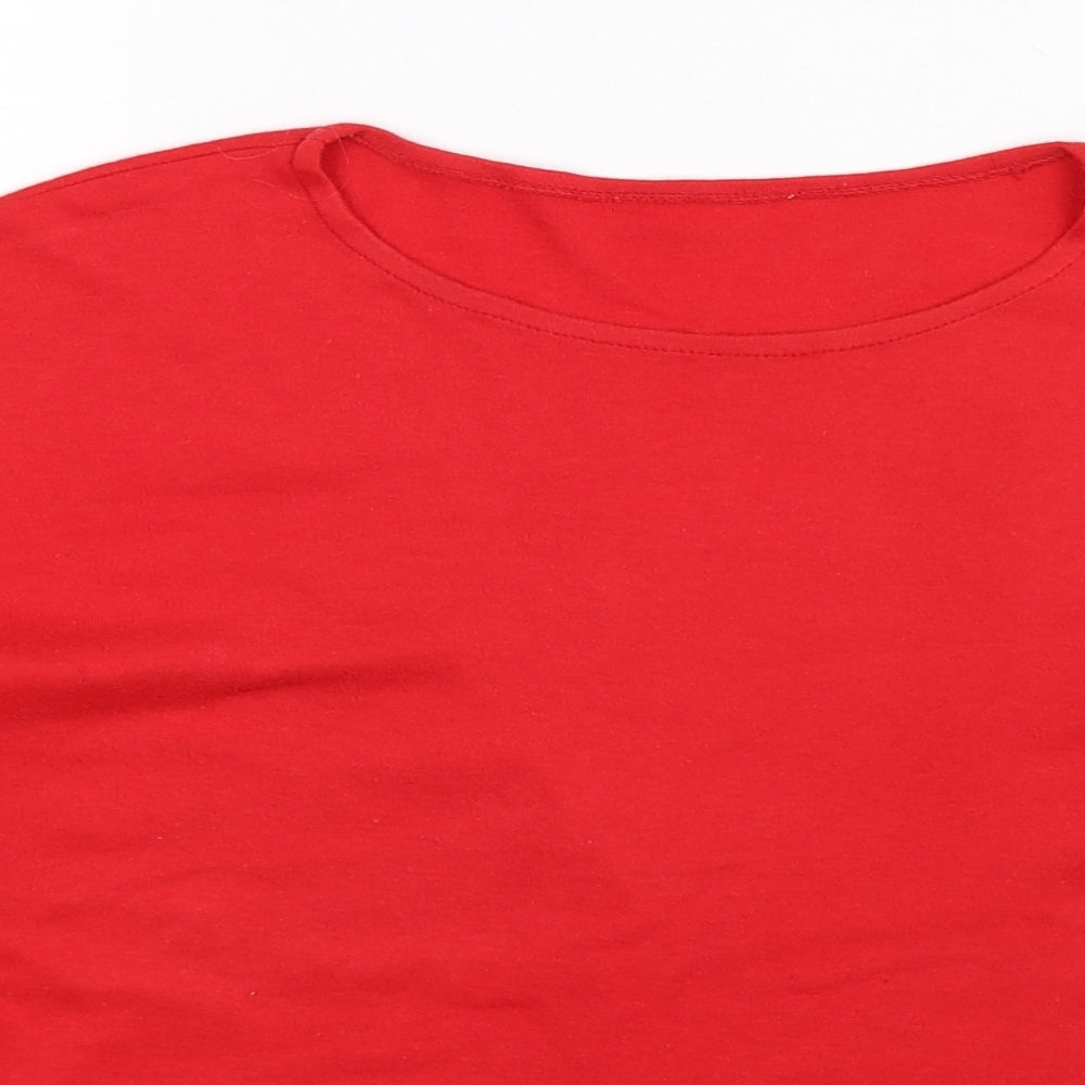 Womens UK Size M Preworn Red Basic T-Shirt