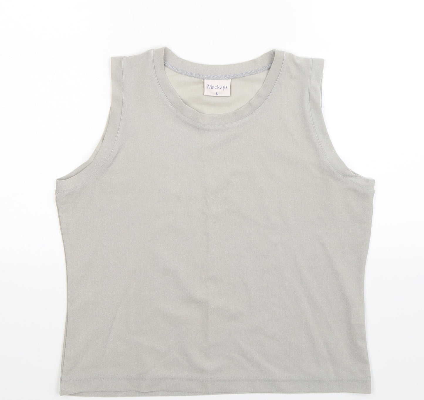 Womens UK Size L Mackays Silver Basic Tank