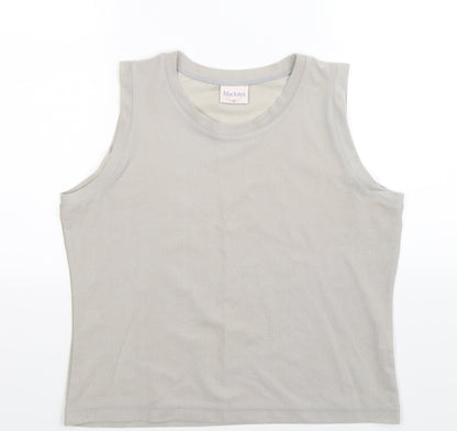 Womens UK Size L Mackays Silver Basic Tank