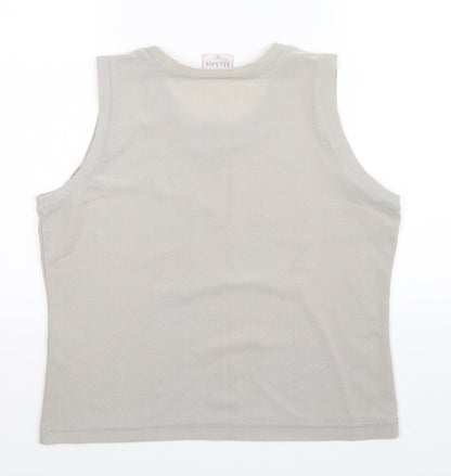 Womens UK Size L Mackays Silver Basic Tank