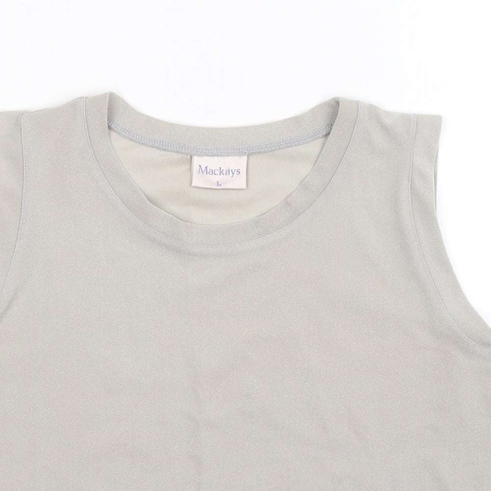 Womens UK Size L Mackays Silver Basic Tank