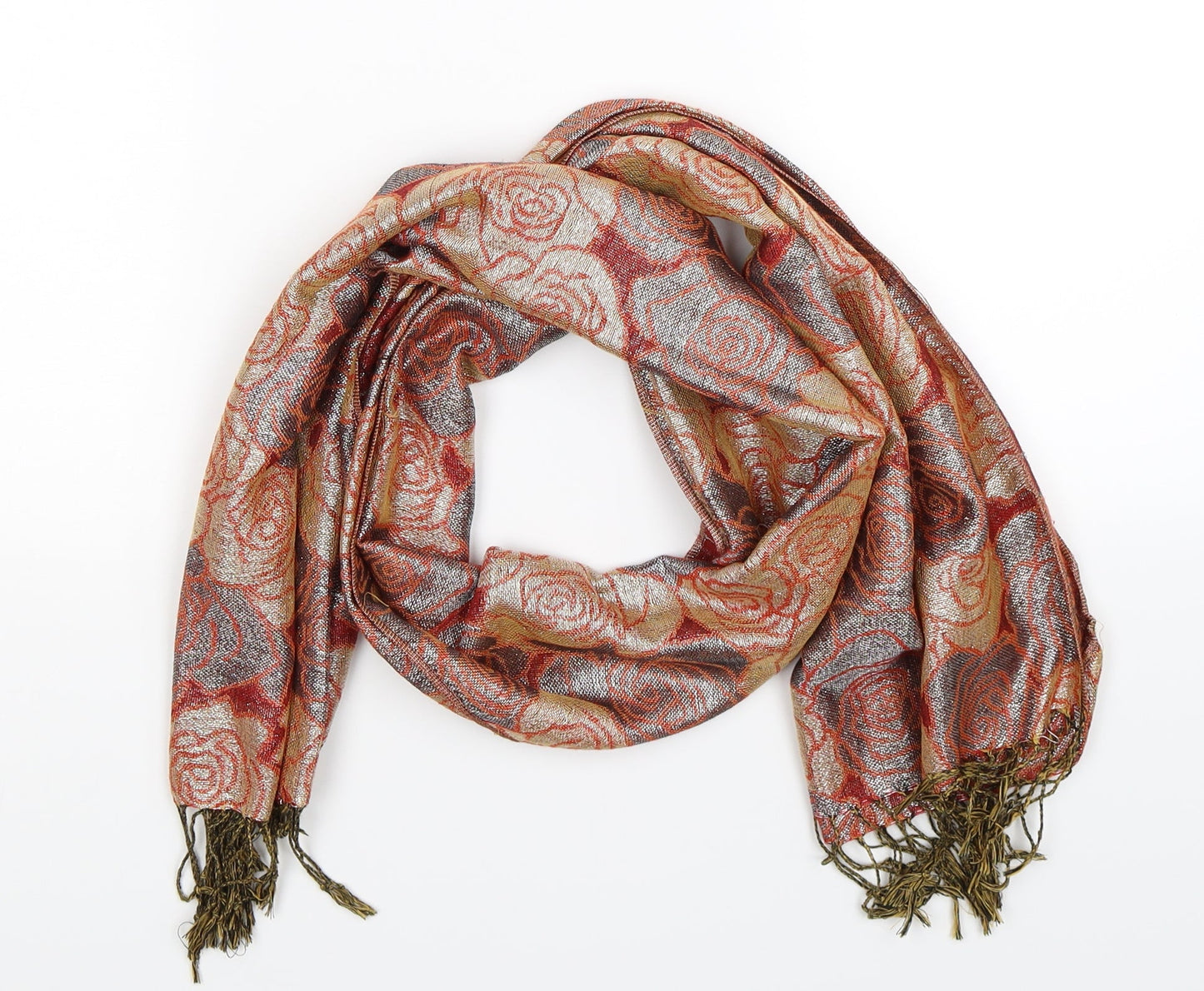 Preworn Womens Multicoloured Floral Knit  Scarf