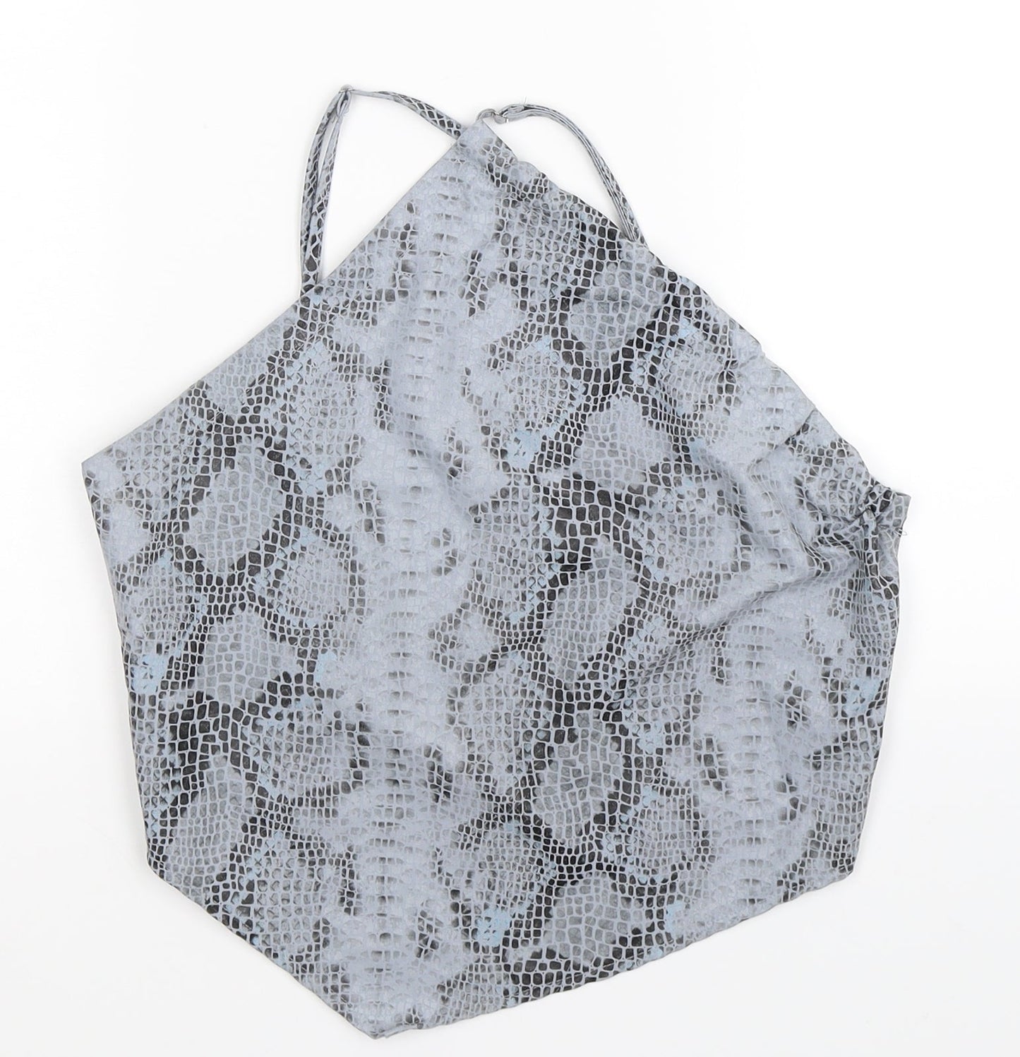 PRETTYLITTLETHING Womens Grey Animal Print  Basic Tank Size 10