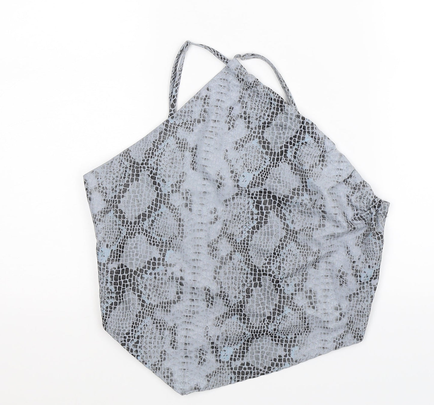 PRETTYLITTLETHING Womens Grey Animal Print  Basic Tank Size 10