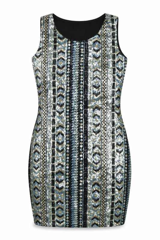 Pussycat London Womens Multicoloured Geometric  Bodycon  Size 8