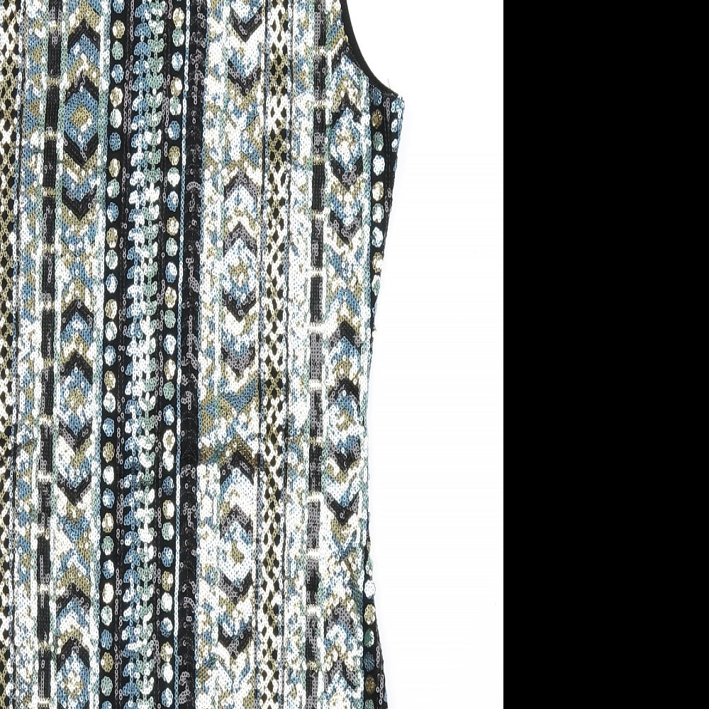 Pussycat London Womens Multicoloured Geometric  Bodycon  Size 8