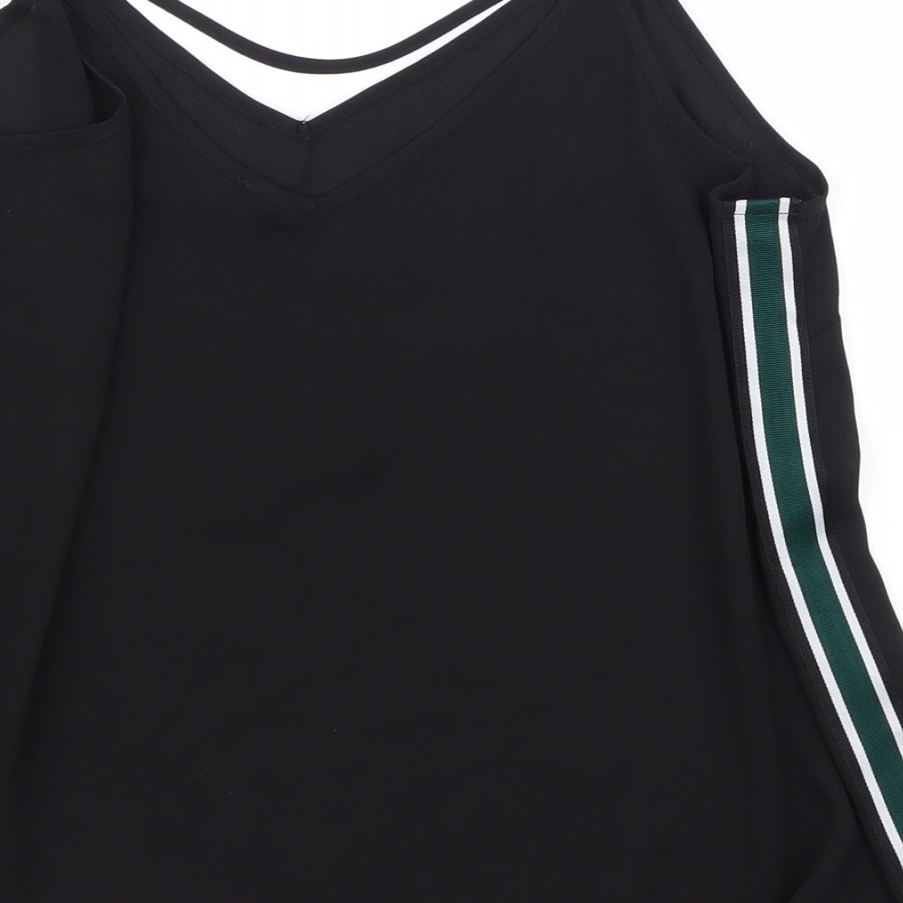 Primark Womens Black Striped  Basic Blouse Size 14