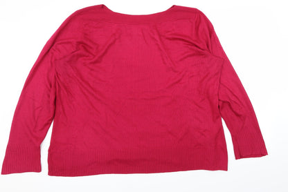 Bonmarché Womens Pink   Pullover Jumper Size 22