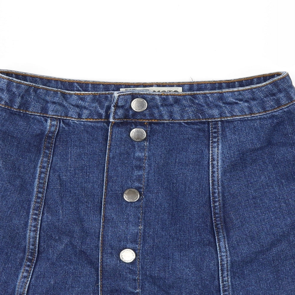 Womens UK Size 28 in Topshop A-Line Denim Skirt