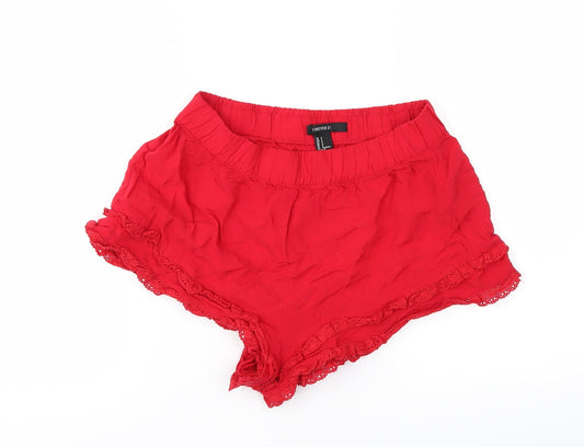 FOREVER 21 Womens Red   Cut-Off Shorts Size S