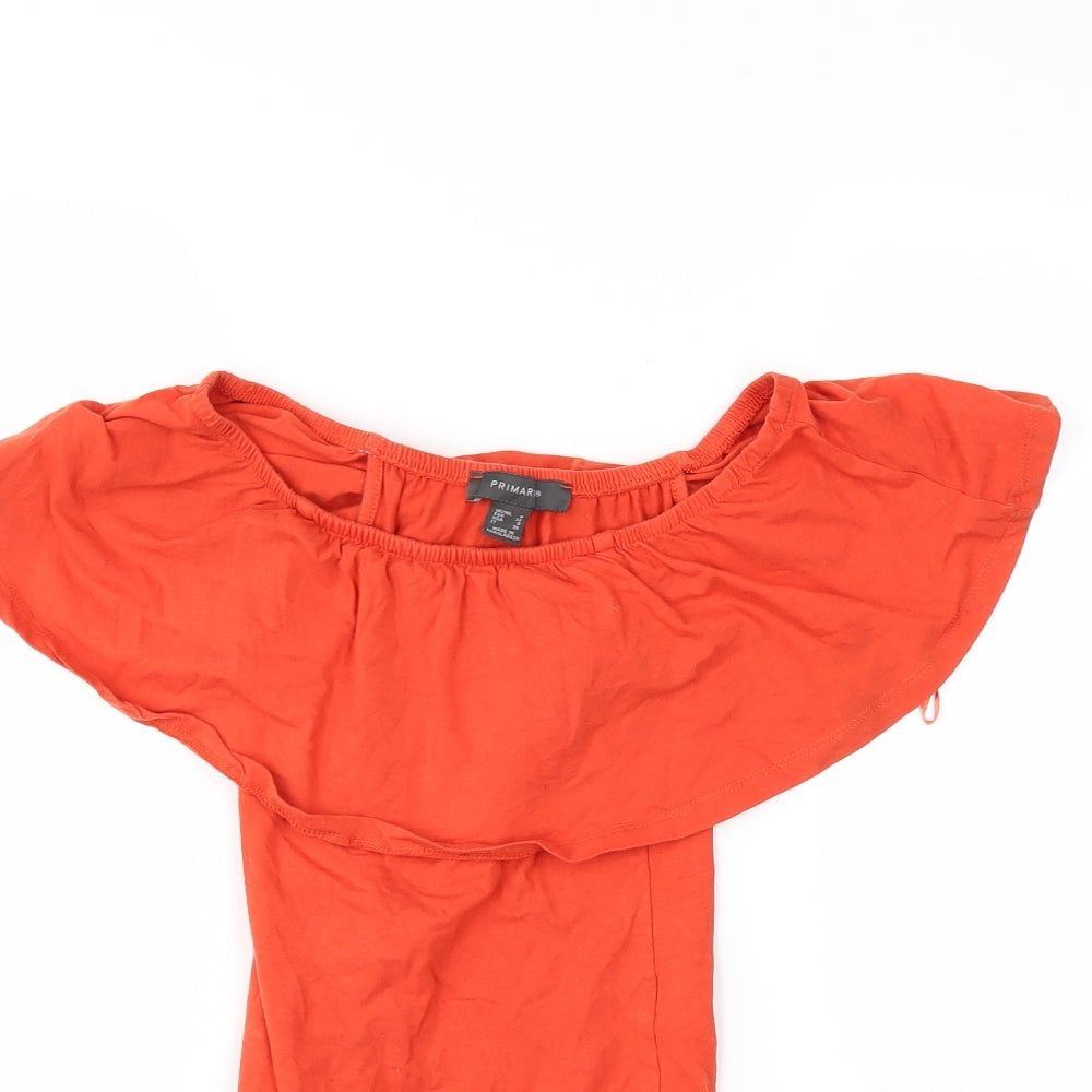 Primark Womens Orange   Basic T-Shirt Size 4