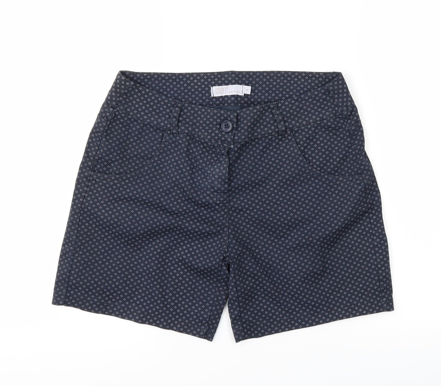 COSSET Womens Blue Polka Dot  Sweat Shorts Size S