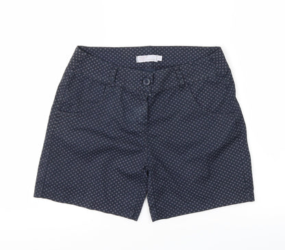 COSSET Womens Blue Polka Dot  Sweat Shorts Size S
