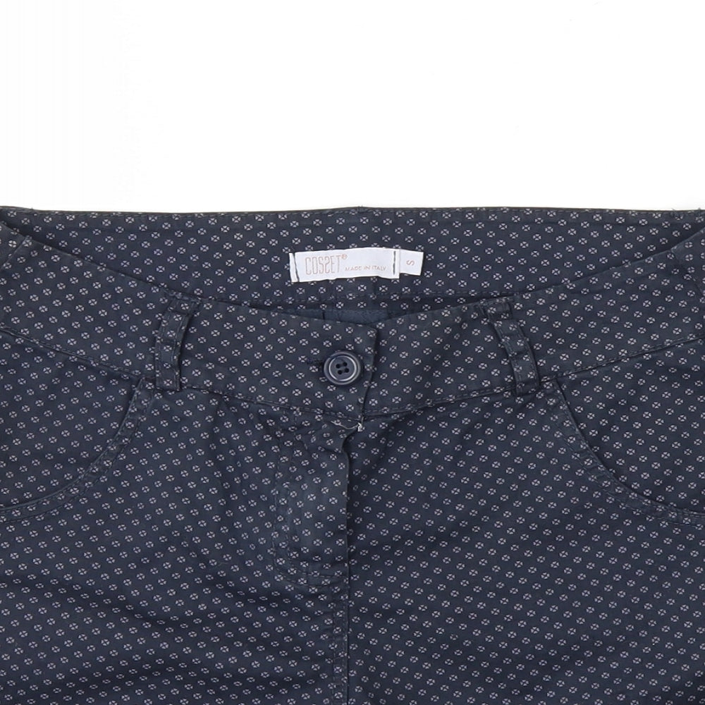 COSSET Womens Blue Polka Dot  Sweat Shorts Size S
