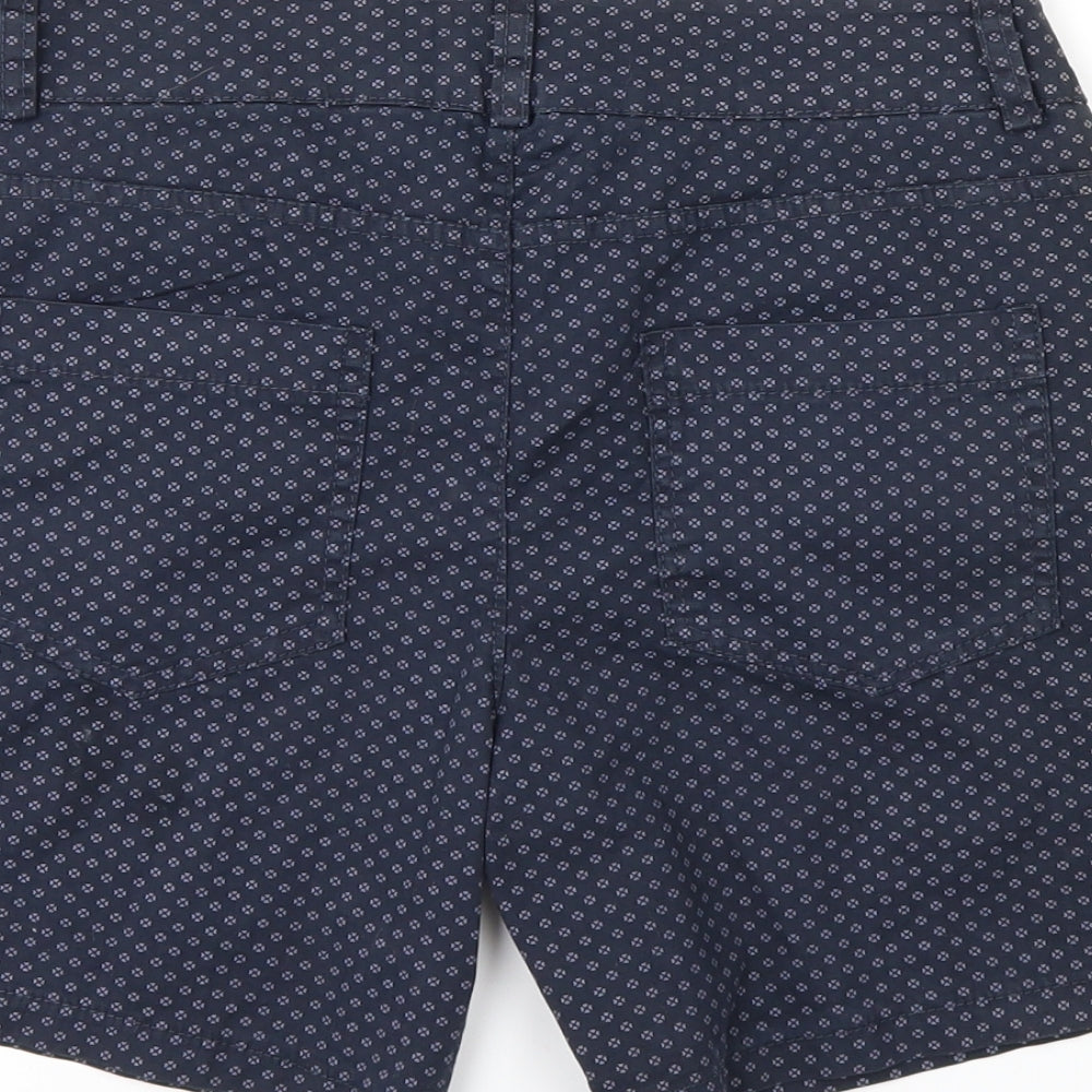 COSSET Womens Blue Polka Dot  Sweat Shorts Size S