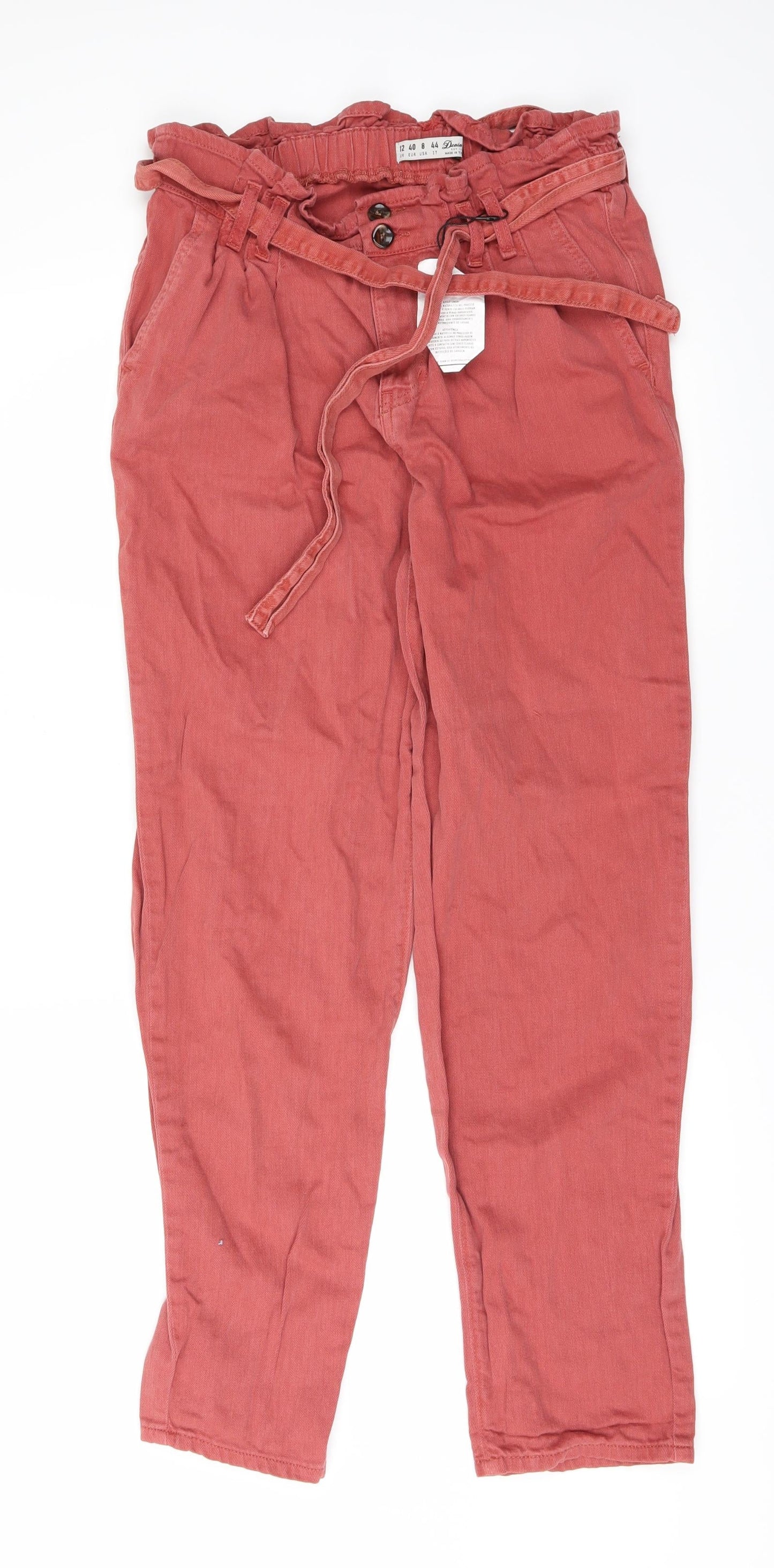Womens UK Size 12 DenimCo Regular Fit Skinny Red Jeans