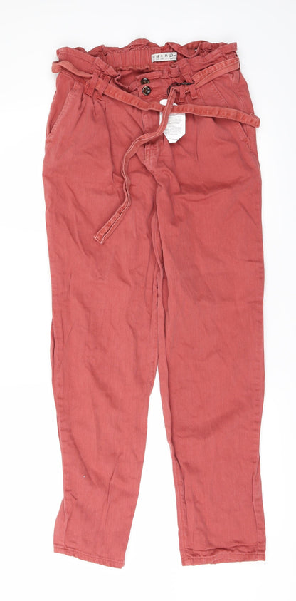Womens UK Size 12 DenimCo Regular Fit Skinny Red Jeans