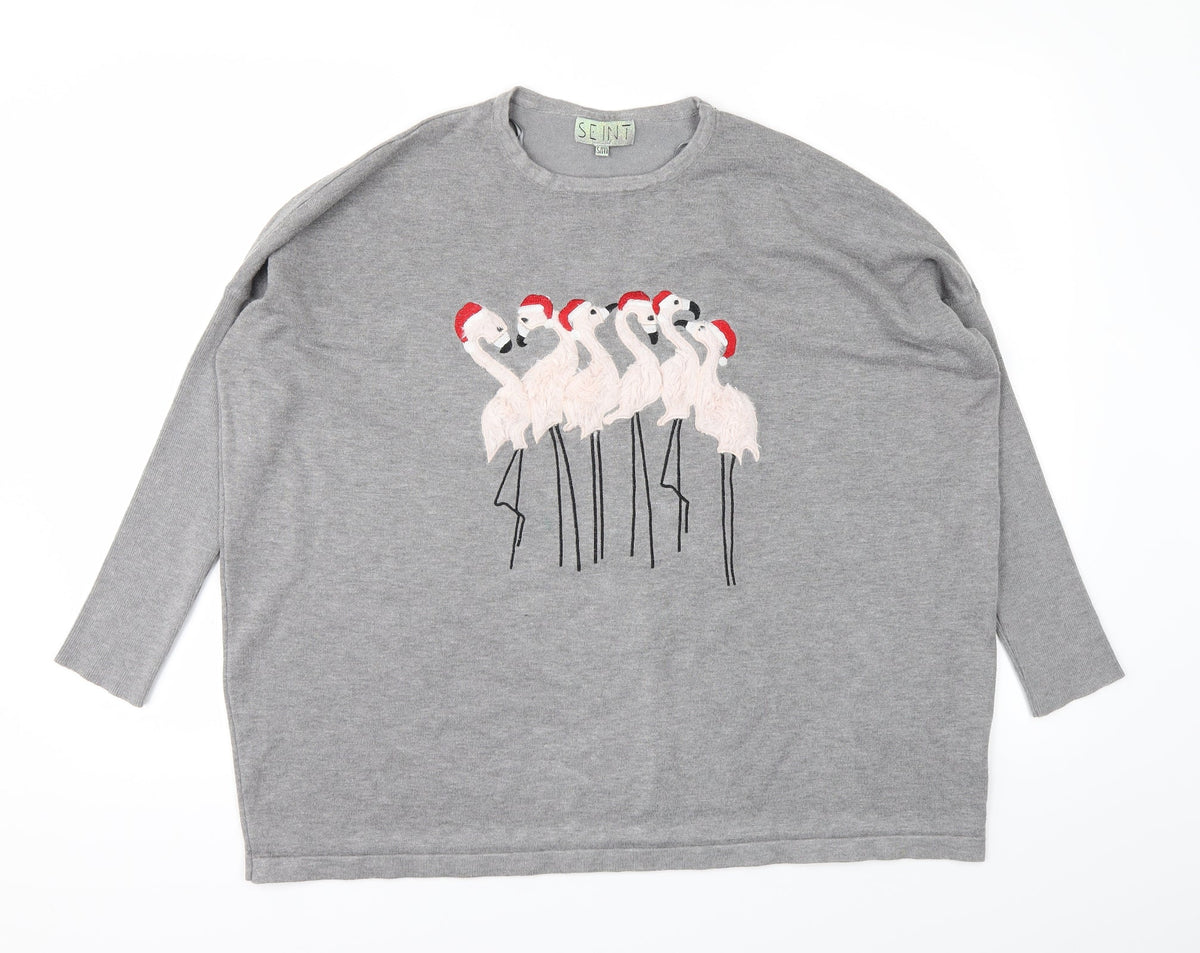 Seint Womens Grey   Pullover Jumper Size M