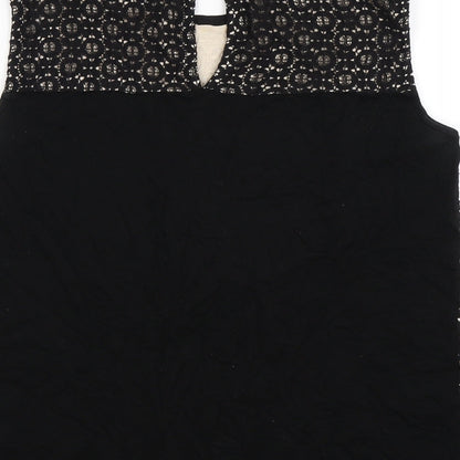 Womens UK Size S Oasis Black Basic T-Shirt