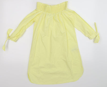New Look Womens Yellow   Shirt Dress  Size 8
