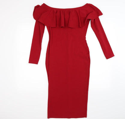 Boohoo Womens Red   Bodycon  Size 12