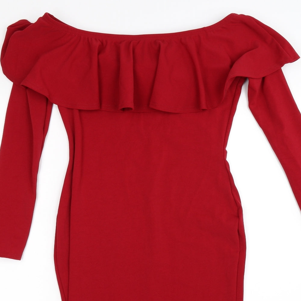 Boohoo Womens Red   Bodycon  Size 12