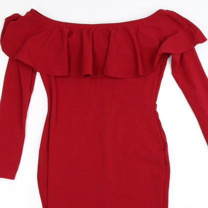Boohoo Womens Red   Bodycon  Size 12