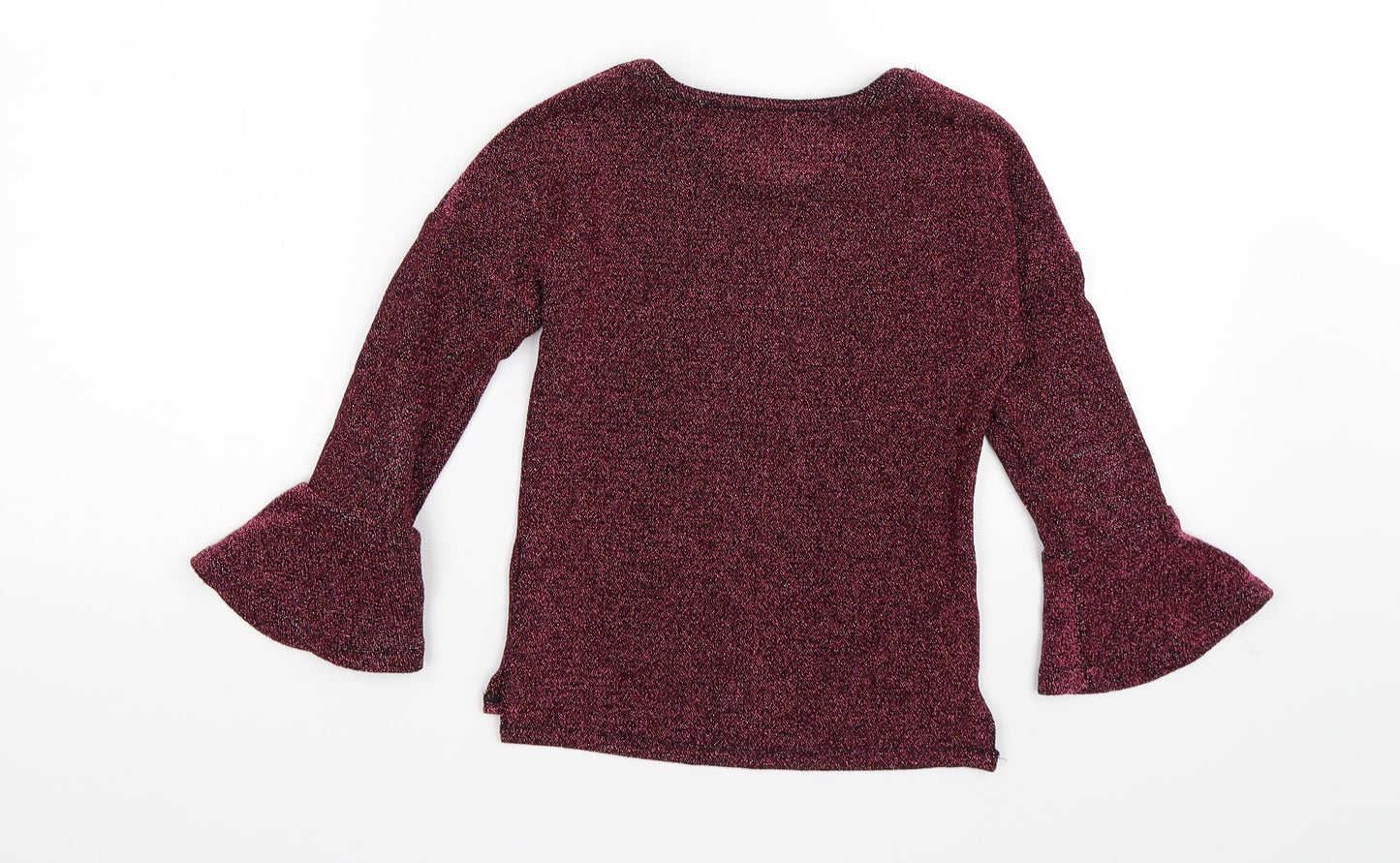 nuytmeg Girls Pink  Knit Pullover Jumper Size 6-7 Years  - flute sleeve