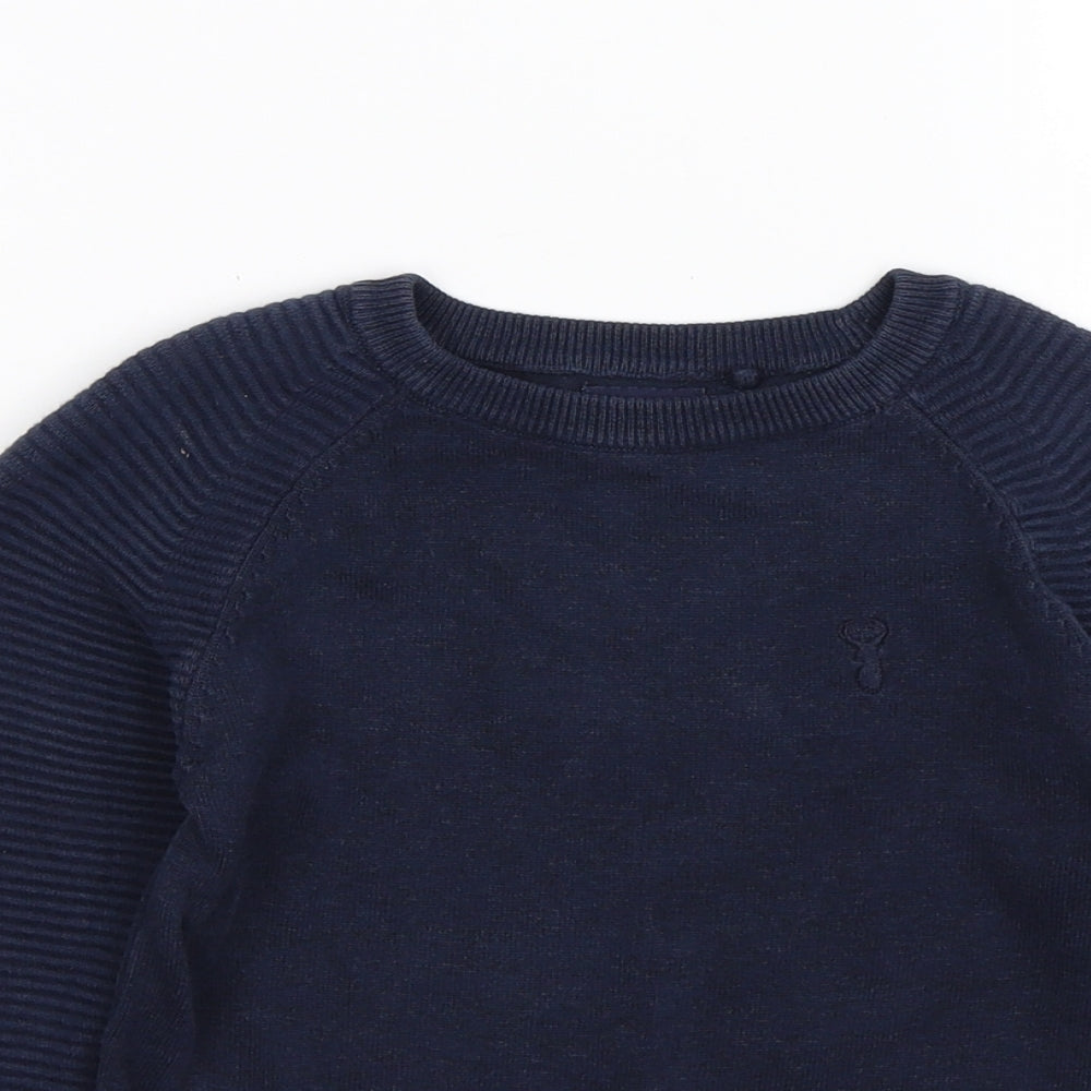 Next Boys Blue Striped Knit Pullover Jumper Size 4 Years