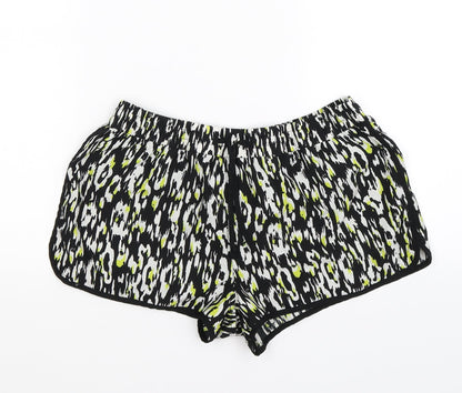 denim co Womens White Geometric Satin Sweat Shorts Size 8