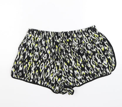 denim co Womens White Geometric Satin Sweat Shorts Size 8