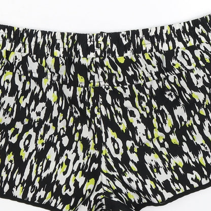 denim co Womens White Geometric Satin Sweat Shorts Size 8