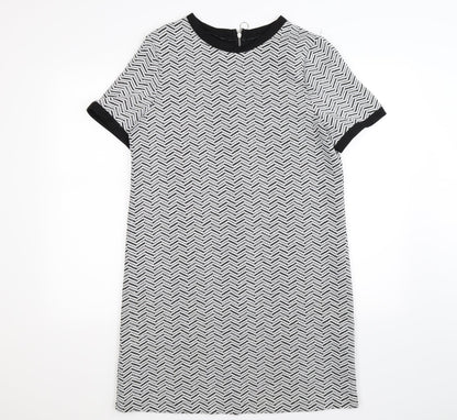 Marks and Spencer Womens White Striped  T-Shirt Dress  Size 12