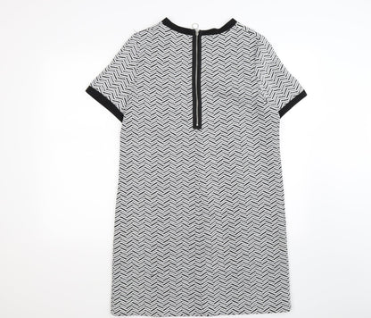 Marks and Spencer Womens White Striped  T-Shirt Dress  Size 12