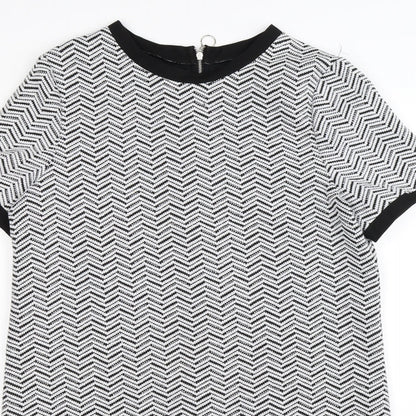 Marks and Spencer Womens White Striped  T-Shirt Dress  Size 12