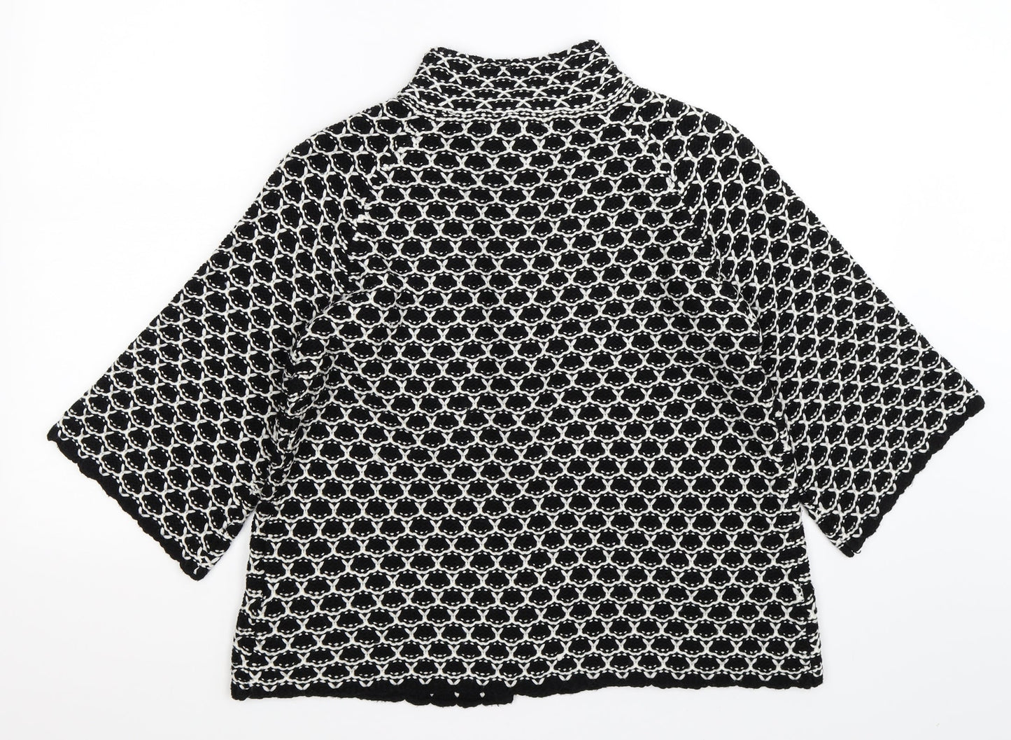 Mia Moda Womens Black Camouflage Knit Cardigan Jumper Size M