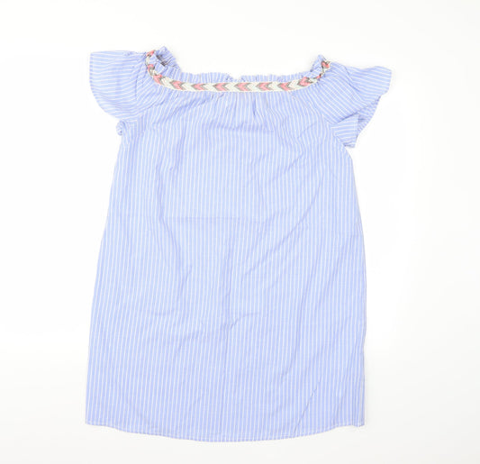 New Look Womens Blue Striped  A-Line  Size 12