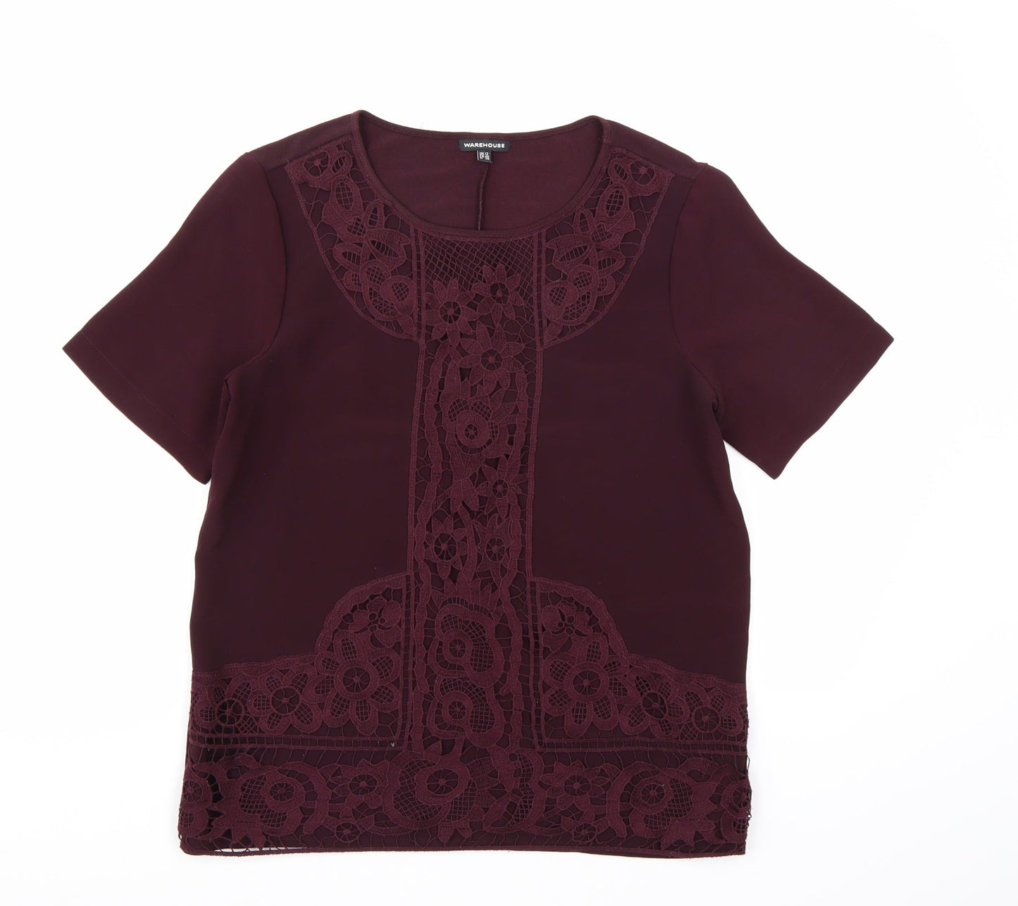 Womens UK Size 12 Warehouse Purple Basic T-Shirt