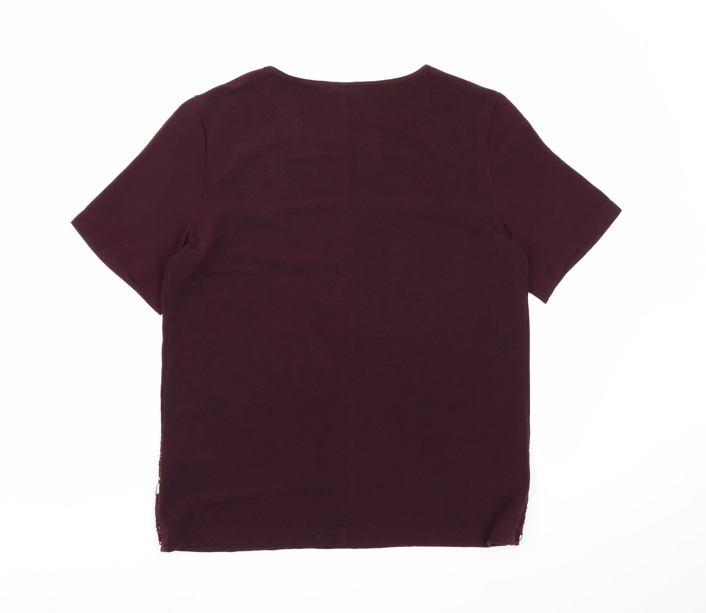 Womens UK Size 12 Warehouse Purple Basic T-Shirt
