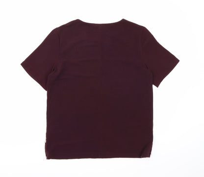 Womens UK Size 12 Warehouse Purple Basic T-Shirt